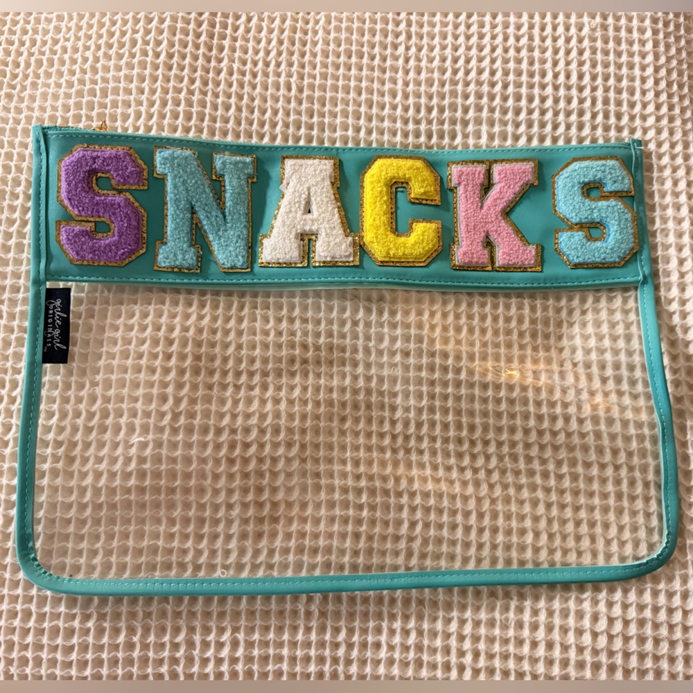Colorful 'Snacks' Clear Pouch